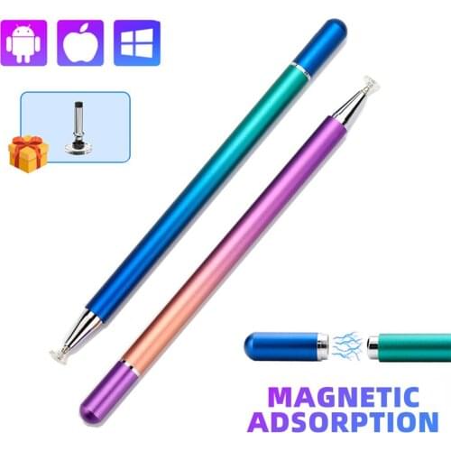 Stylus Pen For IPhone IPad Magnetic Touch Screen Gradient Color Built-in Replaceable Suction Tip Clear Disc Capacitive Pen