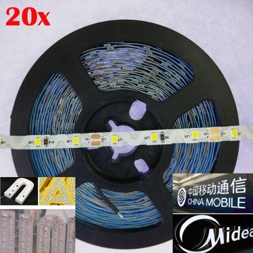 FREE DHL 100m/lot S Shape LED Strip For Advertising Channel Letter DC12V 2835 white/warm/blue/green/red/yellow LED strip Light