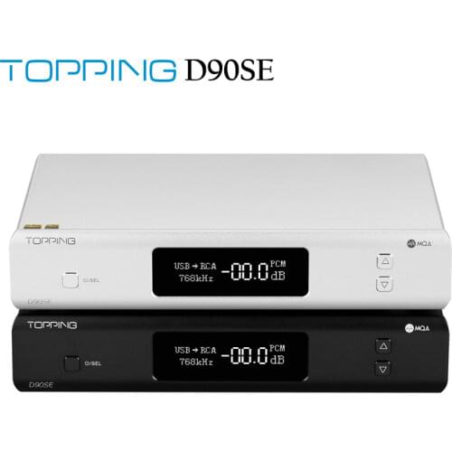 TOPPING D90SE MQA DAC ES9038PRO DSD1024 PCM768kHz RCA XLR USB IIS Ultra Low Noise Decoder HiFi Full Balanced Preamp Decoder