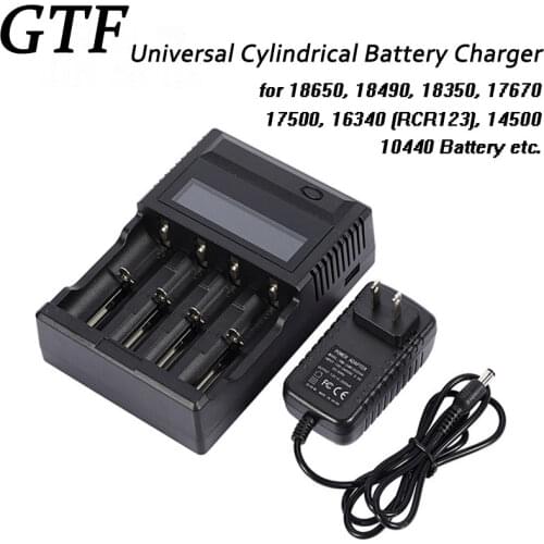 GTF C4 18650 Li-ion Battery Charger Universal 18650 3.7V 21700 26650 1.2V Ni-MH/Cd SC A AA AAA Charger NiMH Cell Smart Charger