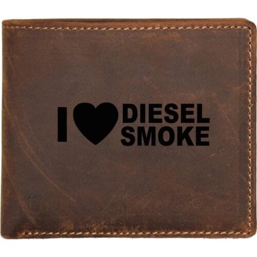 Vintage Men Wallet with Coin Pocket Bags FRID Card Holders Purse Luxury Men letters I LOVE DIESEL SMOKE Men Wallet