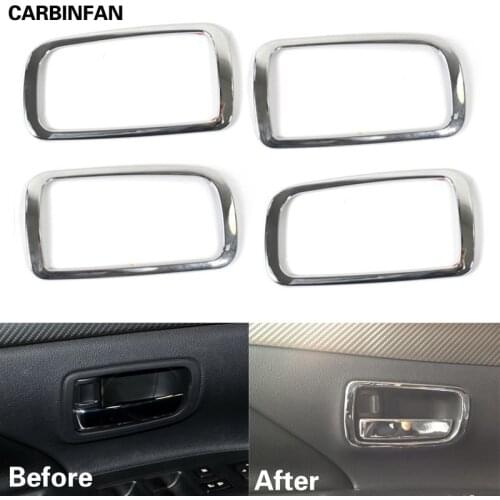 Inner Interior Side Door Handle Surround Frame Cover Trim 4pcs/set For 2013 2014 Mitsubishi Outlander 13 14
