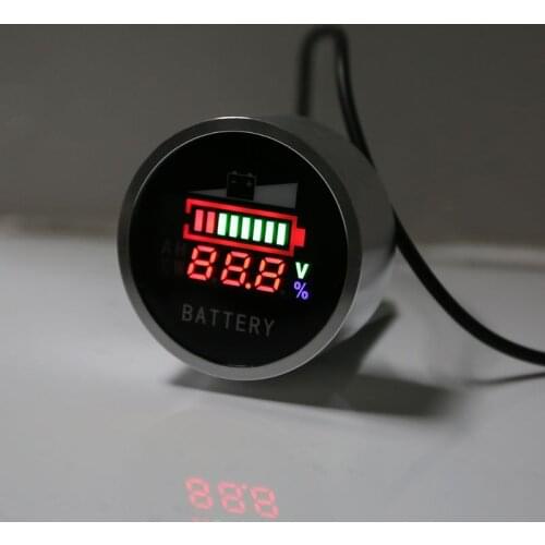 DC 6-120V Waterproof Car Motorcycle Lead-acid Lithium Battery Capacity Indicator Voltage Meter 12V 24V 48V 72V