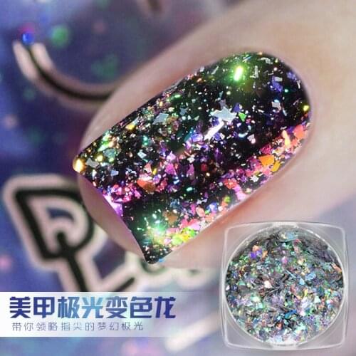 1 Box Nail Art Glitter Candy Color Flakes Irregular Manicure Nail Tips Decoration Sequins Paillette Nail Crystals