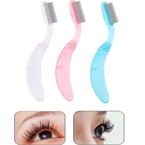 1Pc Folding Eyebrow Comb Eyelash Separator Eyebrow Eyelash Grooming Brush Beauty Makeup Cosmetic Tool Random