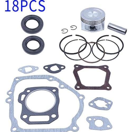18pcs 68MM Generator Trimmer Engine Motor W/Piston Rings Gasket Oil Seal Kit For Honda GX160 GX200 168F 5.5/6.5HP Mower Repair