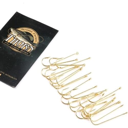 25 Pcs Aberdeen Hooks Long Shank Gold Fishing Hook Saltwater Fresh Water Living Baits PanFish Crappie Worm Fishing Tackle