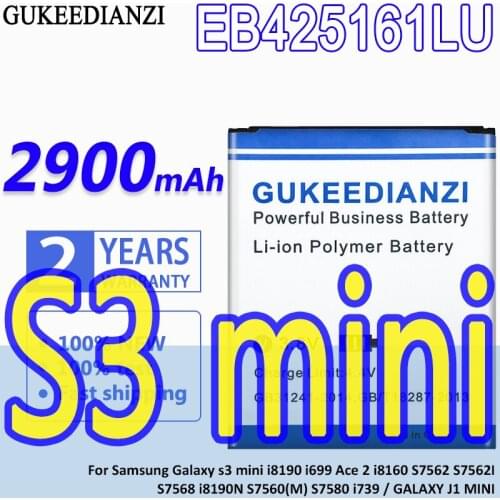 GUKEEDIANZI Battery EB425161LU 2900mAh For Samsung S7568 i8190N S7560(M) S7580 i739 / GALAXY J1 MINI J1MINI