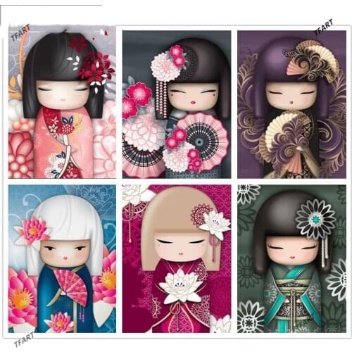 5D Diamond Painting Kimono Girl Decoration Diamond Inlaid DIY Diamond Embroidery Cross Stitch Mosaic Home Decoration Diamond