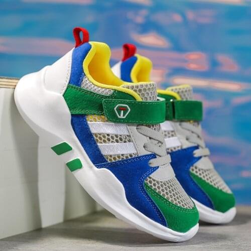 2020 Autumn Rainbow Kids Sport Shoes For Girls Sneakers Students Breathable Mesh Children Shoes Girls Sneakers Light Shoes Boys