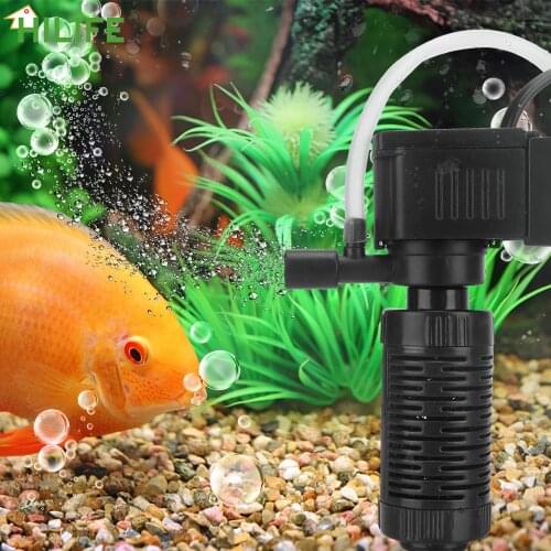 3 in 1 Filter for Aquarium Fish Tank Oxygenation Submersible Filtration Mini Fish Tank Filter Water Purifier