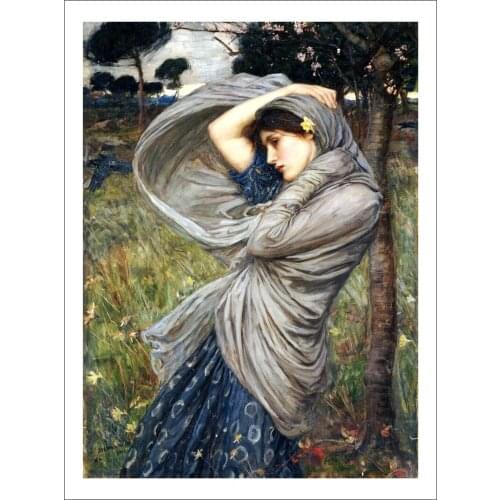 Figurative art posters canvas painting portrait pictures mural prints art Boreas By John William Waterhouse Neo-Classical artist