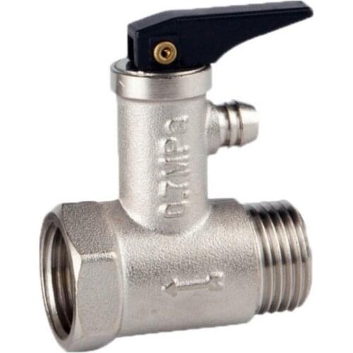 1PC M1/2' to F1/2' Brass Chrome Finished safety Valve 0.7MPa Water Heater Safety Valve DN15 Pressure Relief Valve