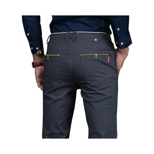 Fashion Men Dress Pants Casual Slim Plaid Pencil Pants Male Business Suit Pant Wedding Check Trousers
