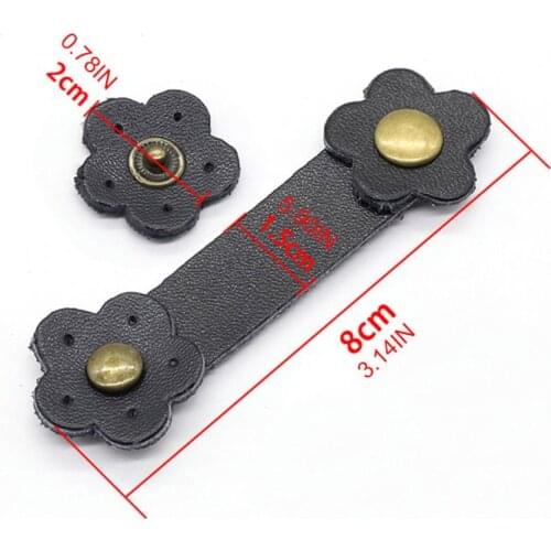 Soft Leather Buckles Purse Hasp DIY Bag Wrist Strap Plum Flower Shape Tool 63HC