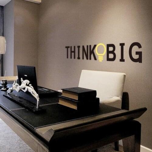 Vinyl Quotes Wall Stickers THINK BIG Removable Decorative Decals for office Decor Wall Sticker Decal Mural Home decoration