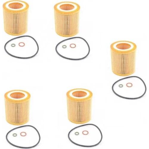 New Oil Filter Kit 11427566327 For BMW E60 E82 E88 E90 E92 E93 11427541827 HU816X 5 pcs