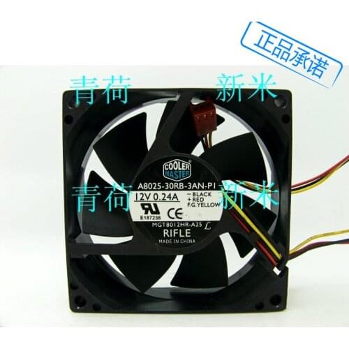 NEW cooler master 8025 8CM A8025-30RB-3AN-P1 12V 0.24A cooling fan
