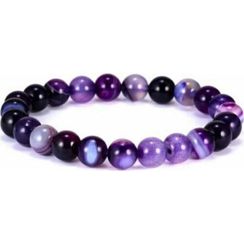 Gift Love Charm Purple Bead Jewelry Bracelet Stone Fashion Popular Women