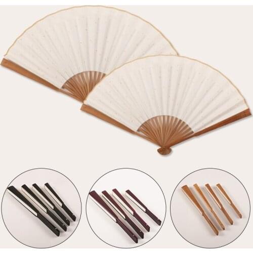 7/8/9/10 Inch Vintage Chinese Style Hand Fans Bamboo Folding Fans DIY Painting Unfinished Blank Calligraphy Program Crafts