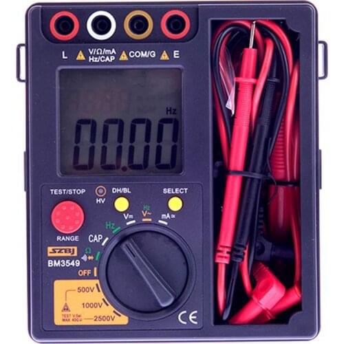 SZBJ BM-3549 (500V-1000V-2500V) insulation resistance meter,voltage / capacitance / resistance / frequency / continuity / diode