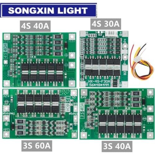 3S 4S 5S Li-ion Lithium Battery 18650 Charger BMS 25A 30A 40A 60A 100A Protection Board with Balance For Drill Motor
