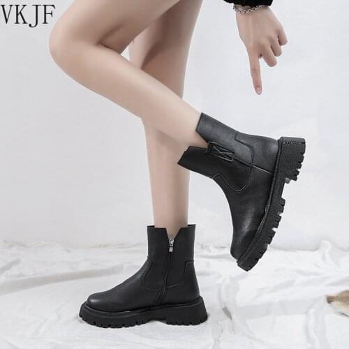 Plus Size Womens Shoes 2021 New Womens Boots Fashion Trend Flat Round Toe Low Heel Fashion Boots