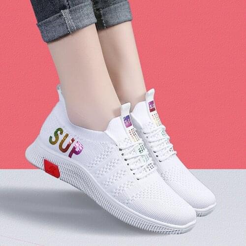 2021 New Spring summer Lace-Up Womens Ladies Sneakers Mesh Sport Sneakers Women Training Shoes Summer Sports Leisure Shoes