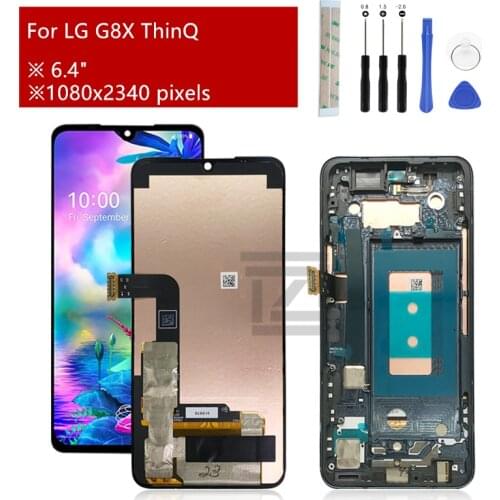 For LG G8X ThinQ LCD Display Touch Screen Digitizer Assembly +Frame Display Replacement For LG G8X LCD Display LLMG850EMW 6.4