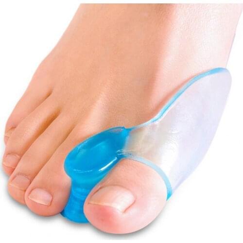 1 Pair Blue Soft Silicone Toe Separator Hallux Valgus Thumb Corrector Tool Comfortable Straighten Fingers Protector Foot Care