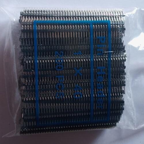 10pcs 2.54mm pitch 1*40 pin straight curve 90 degree pin header male and female single row black pin header