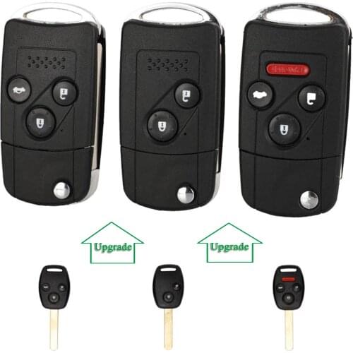 Bilchave 2/3/4Buttons Modified Folding Remote Car Key Shell FOB Case For HONDA Accord Civic CRV Pilot With Blade Replacement