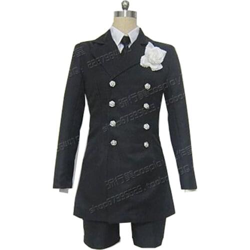 2021 Black Butler 2 Kuroshitsuji Sebastian Michaelis Cosplay Costume Unisex Uniform Funeral Version
