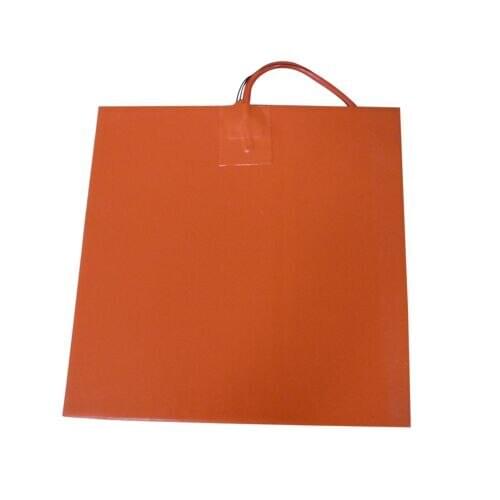 245*245mm 350w 220v Flexible Silicone Heating Pad With 100k Thermistor And 3M Adhesive