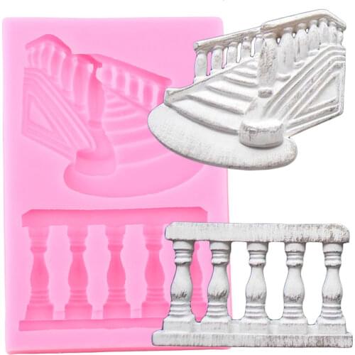 3D Stair Railings Silicone Molds Cake Border Fondant Mold Cake Decorating Tools Candy Chocolate Gumpaste Moulds