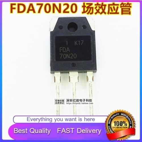 5Pcs/Lot New Original FDA70N20 70N20 Field Effect Transistor TO-3P 200V70A DIRECT PLUG PACKAGE Good Quality