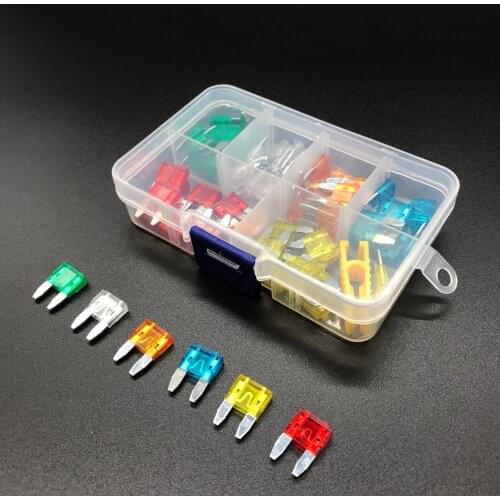 60PCS 5A 10A 15A 20 A 25A 30A Assorted Car Medium Size Blade Fuse Vehicle Circut Connector With Clip Holder Kits
