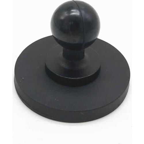 66mm Diameter Round Heavy-Duty Magnetic Base with 25mm (1 inch) Ball Black Retail