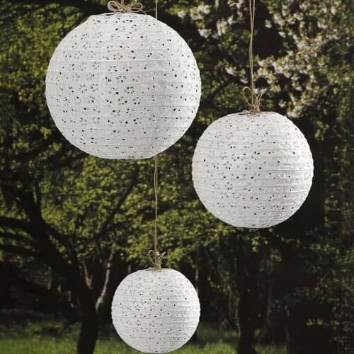 8" to 16"(40cm) White Hollow Chinese Paper Lantern Ball Luminaria Lanterns For Wedding Party Decoration DIY Supplies 100 Pcs