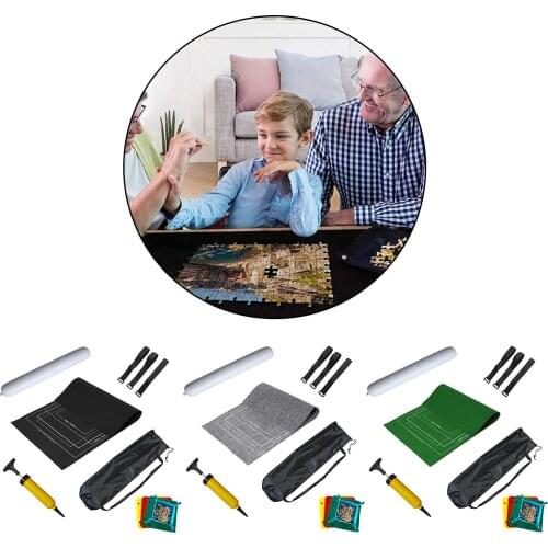 Puzzle Accessories Toy Portable Travel Storage Bag Puzzle Storage Roll Up Mat Jigsaw Roll Felt Mat Play Mat for up 1500 Pieces