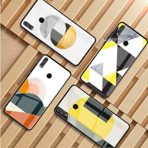 Splicing art Tempered Glass Phone Case For Huawei P20 P30 P40 P40 Lite Pro Psmart Mate 20 30 Cover Shell