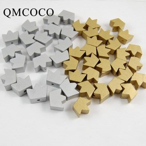 DIY 50Pcs/Pack Golden And Silver Crown Wooden Chips Handmade Custom Environmentally Decorations Crafts Baby Toys Accessories