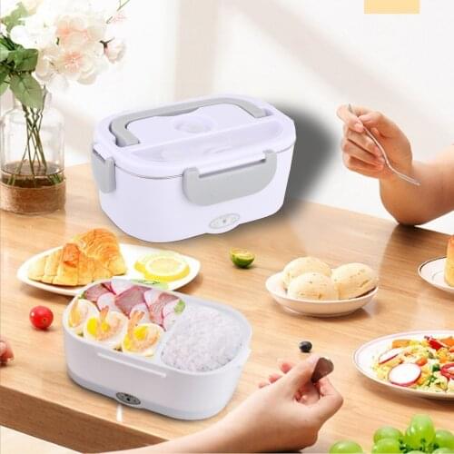 Electric Lunch Box 304 Stainless Steel Portable 12V 220V Bento Boxes Food Heater Container for Car Home EU Plug