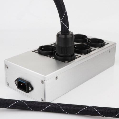 OM60 HiFi Power Filter Plant Schuko Socket 6Ways AC Power Conditioner Audiophile Power Purifier with EU Outlets