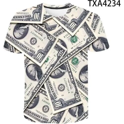 3D Printed T Shirt Summer USD Men Women Children Casual Streetwear Short Sleeve Boy Girl Kids Fashion Cool Cotton Tops Tee