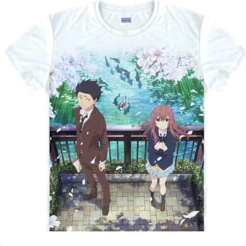 A Silent Voice T-Shirts Short Sleeve Shirts Manga Koe no Katachi The Shape of the Voice Shoya Ishida Nishimiya Cosplay Shirt
