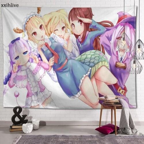 Custom Tapestry Anime Kanna Kamui Printed Large Wall Tapestries Hippie Wall Hanging Bohemian Wall Art Decoration Room Decor
