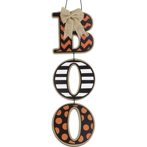 Halloween Thankful Blessed Pumpkin Boo Hanging Sign Wooden Board Plaque Home Door Window Wall Decoration Thanksgiving Day Gift