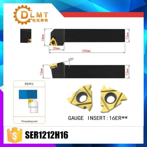 SER1212H16 External Threading Tools Lathe Index Threading Turning Tool Holder For 16ER AG60 Insert Right Hand