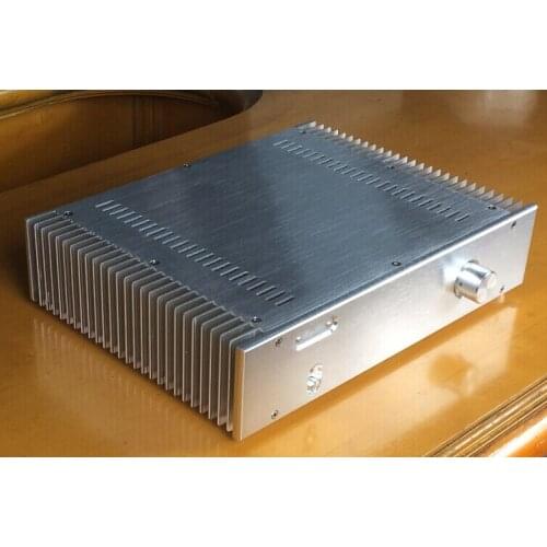 The aluminum alloy power amplifier box has external heat dissipation the silver side radiator is 360 wide X80 high X268 deep 055